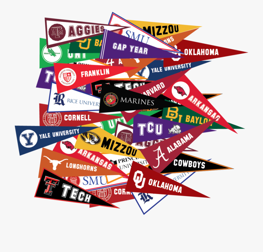 Texas College Pennants Png Transparent Png , Png Download - College Pennants Clipart, Transparent Clipart