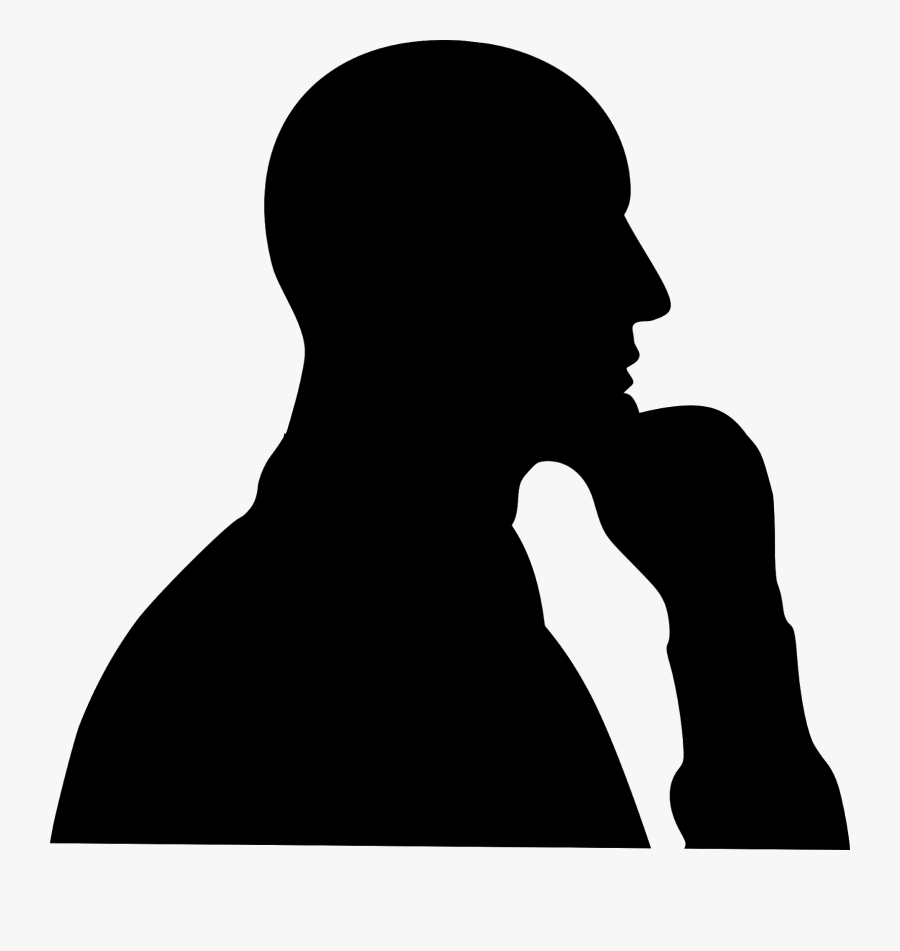 Man, Thinking, Silhouette, Thinking Man, Male, Man - Silhouette, Transparent Clipart