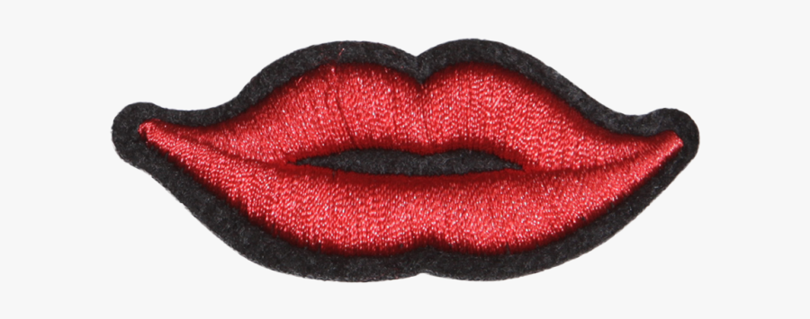 3d Red Lips Embroidery Patch For Shirts - Illustration, Transparent Clipart