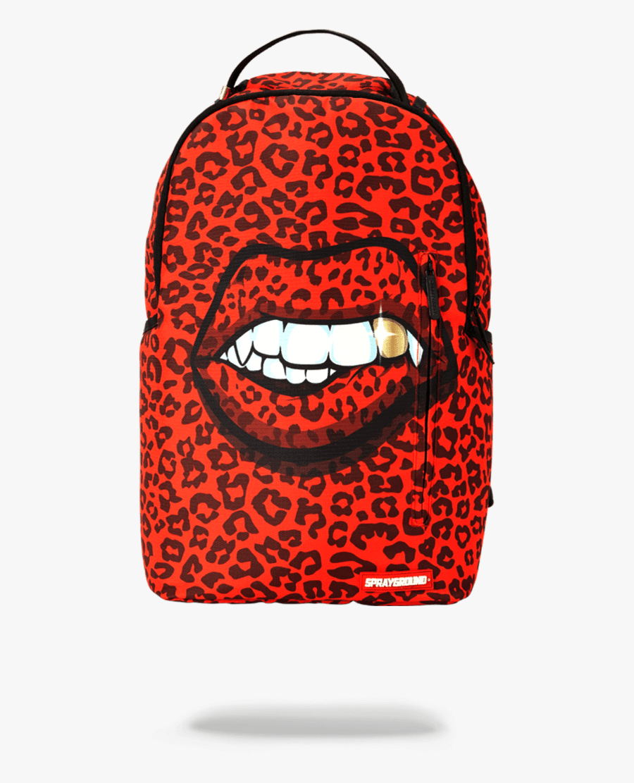 Sprayground Red Leopard Lips, Transparent Clipart