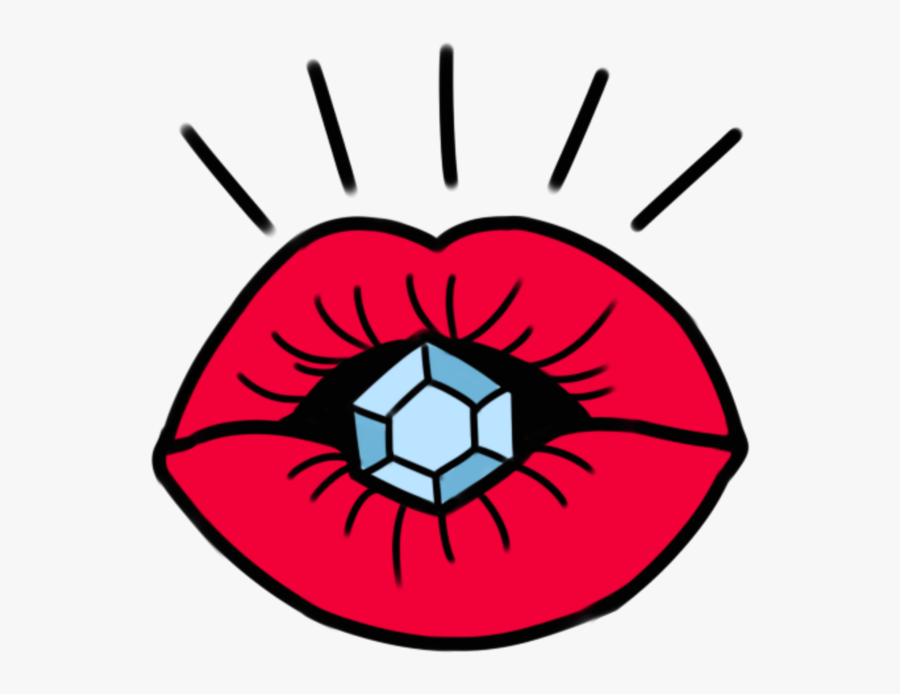 #kawaii #red #lips #lip #diamond #diamonds - Lips, Transparent Clipart