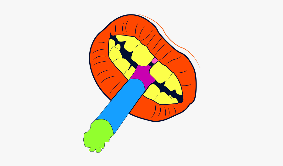 Red, Lips, Cigarette, Makeup, Girl, Fashion, Style, Transparent Clipart