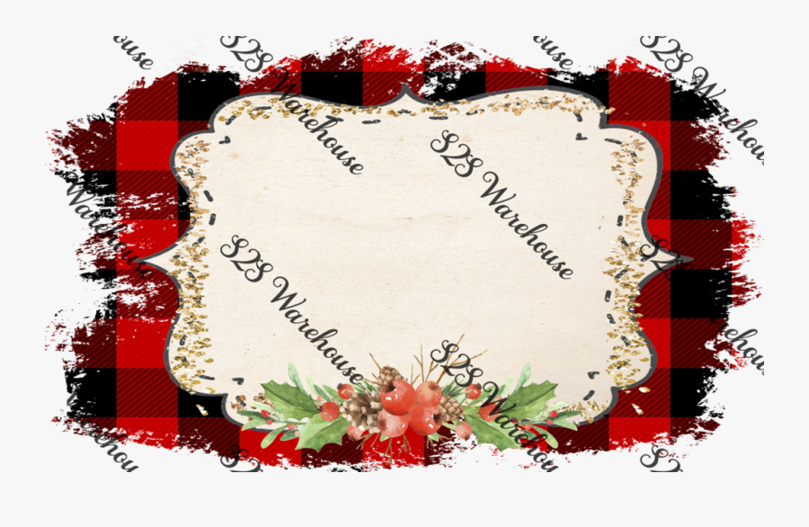 Buffalo Plaid Holly Logo Frame - Circle, Transparent Clipart