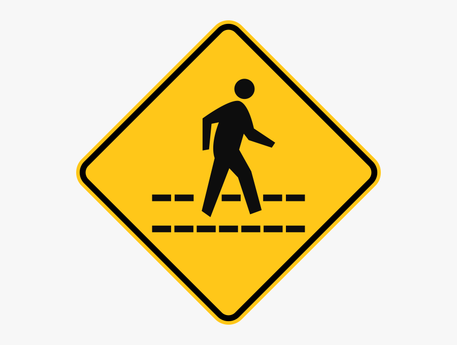 Railroad Crossing Clipart - Pedestrian And Bike Crossing Sign, Transparent Clipart