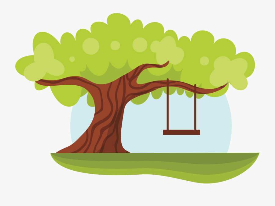 Tree With Swing - Illustration, Transparent Clipart