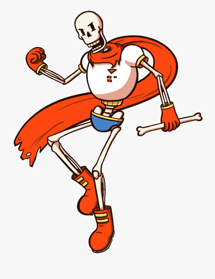 Clip Art,cartoon,playing Player,solid Swing Hit,pleased - Papyrus Transparent Background Undertale, Transparent Clipart