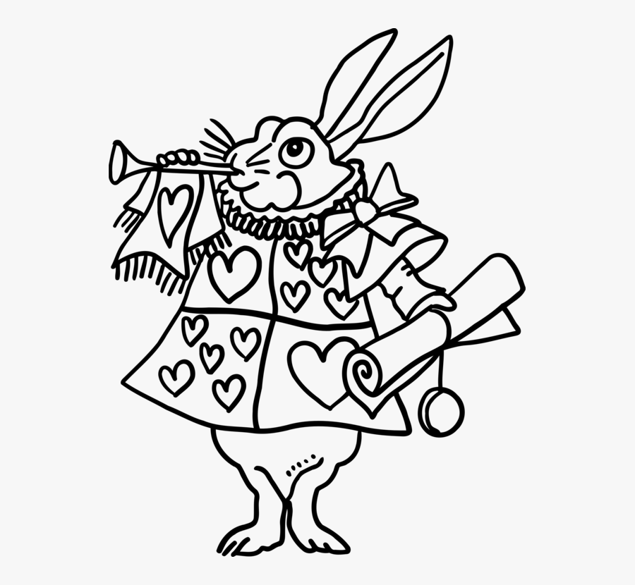 Transparent Alice In Wonderland Rabbit Png - Drawing Alice In Wonderland Rabbit, Transparent Clipart