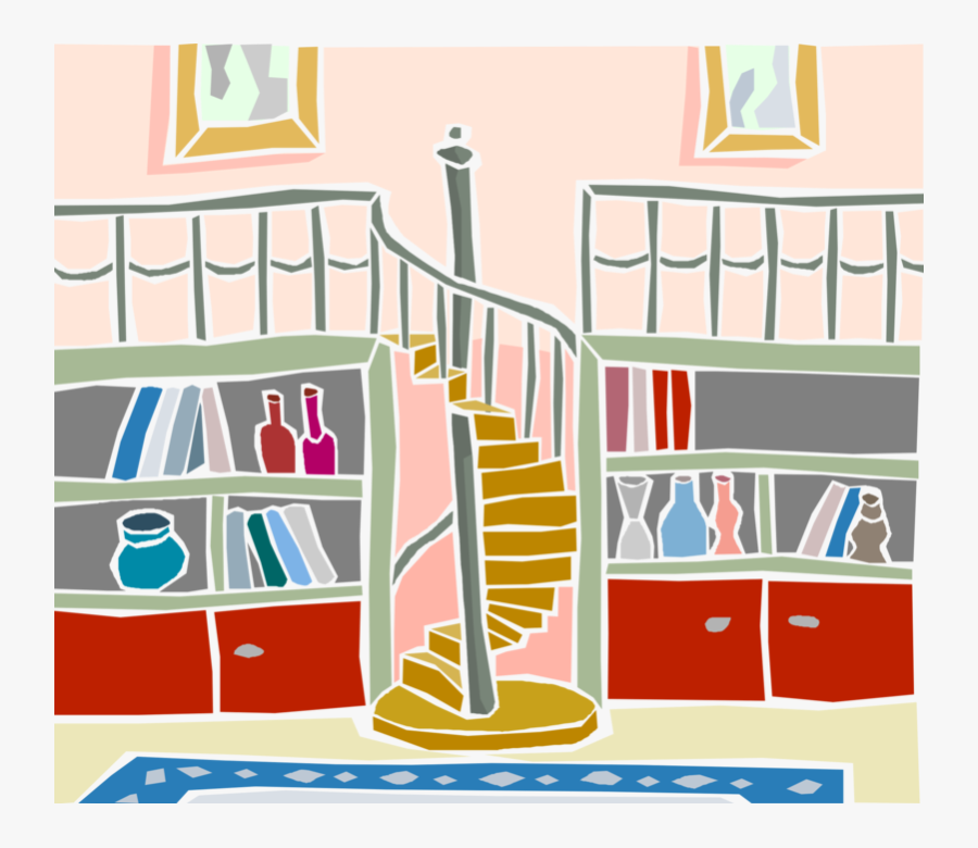 Vector Illustration Of Circular Staircase Stairs With - Stairs, Transparent Clipart