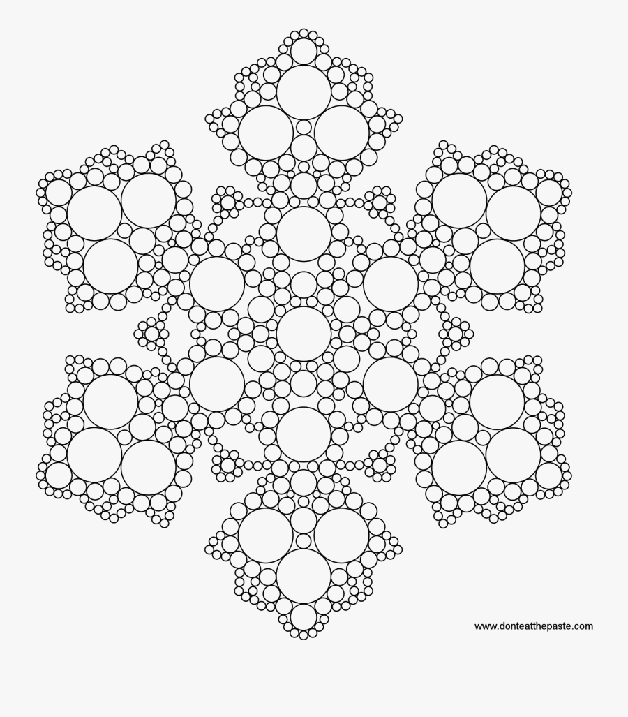 Snowflake Mandala To Color Mandalas, Colorear Y Para - Snowflake Made Of Circles, Transparent Clipart