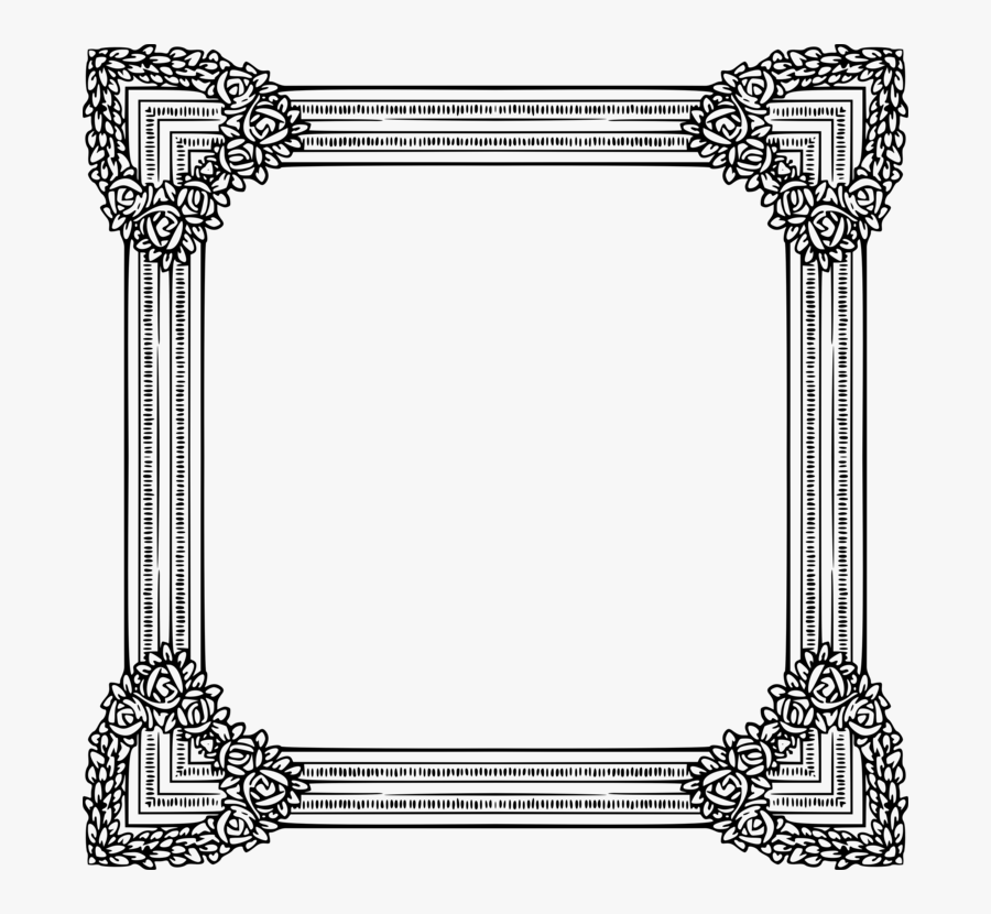 Picture Frame,line Art,square - Free Frame Graphic, Transparent Clipart
