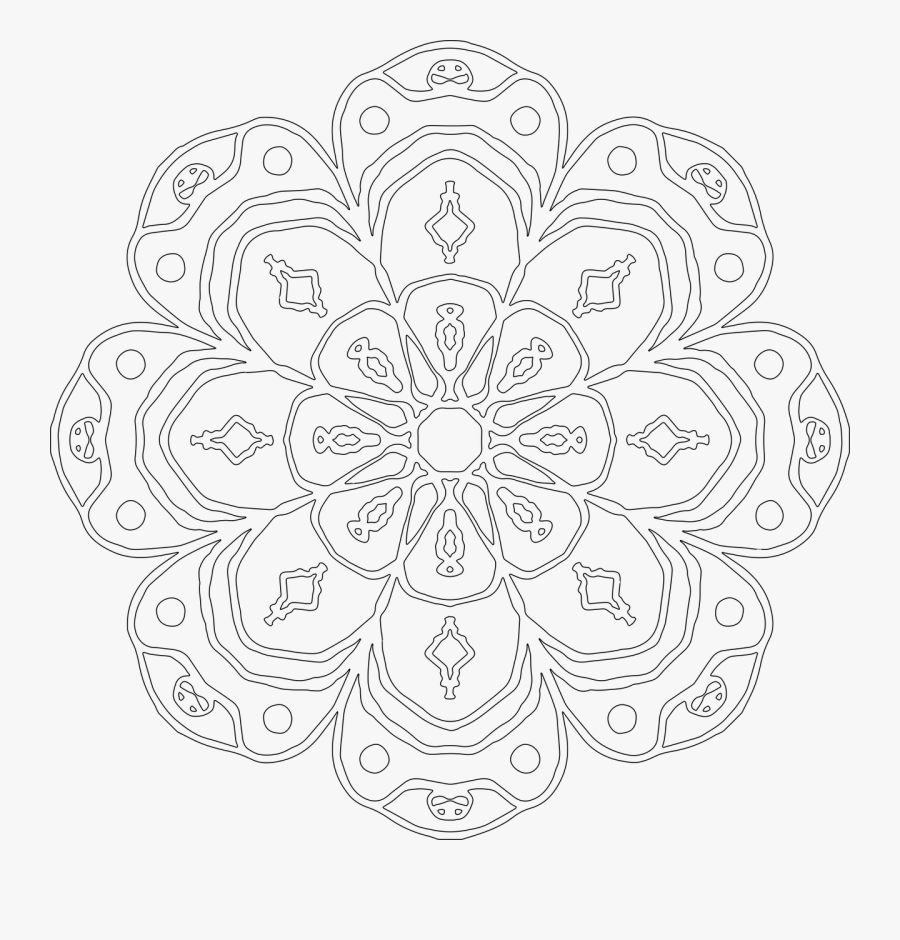 Mandala Coloring Page - Эскизы Для Батика Цветы, Transparent Clipart