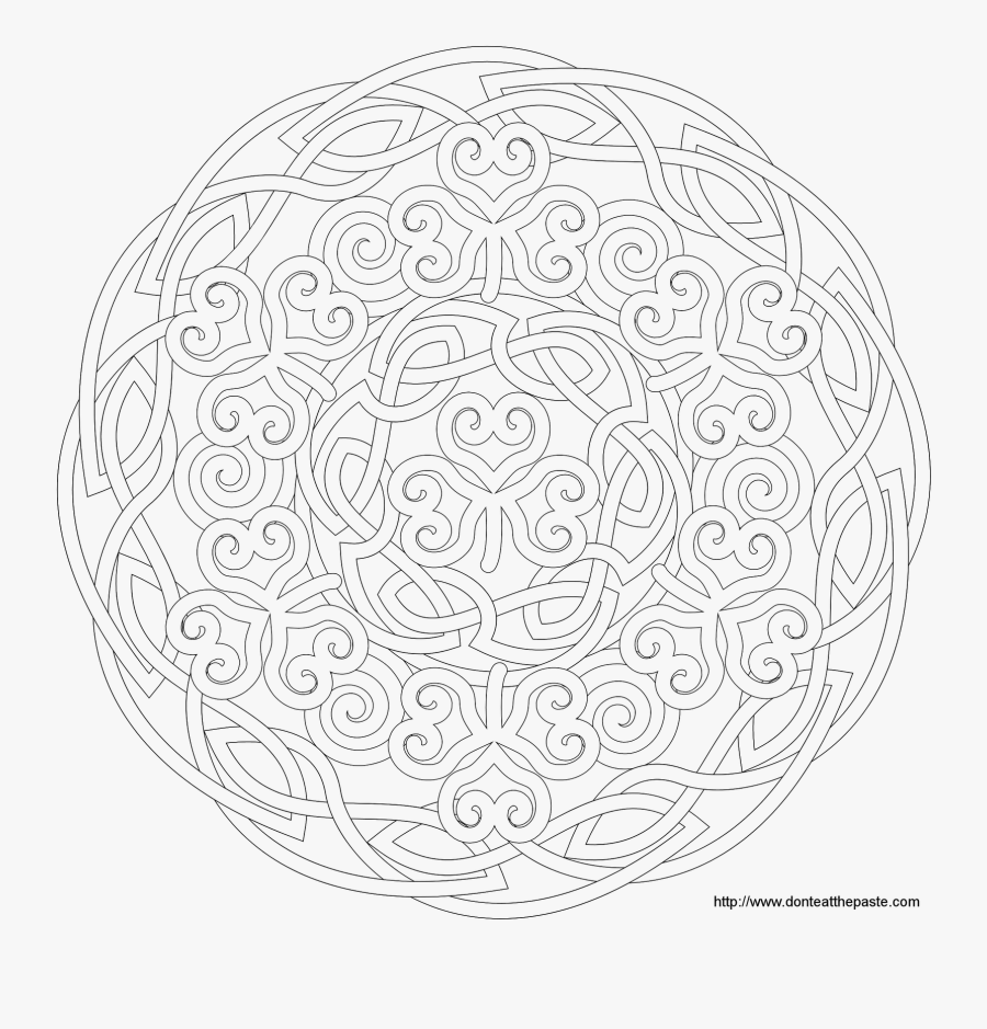 Celtic Mandala Coloring Pages - Mandala For Painting, Transparent Clipart