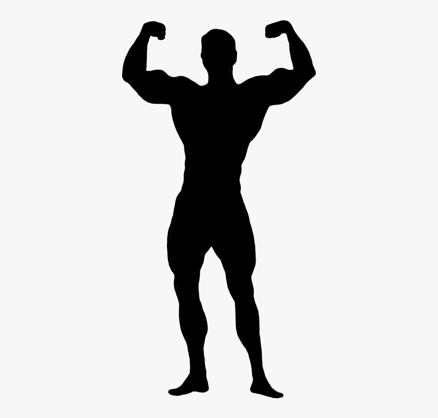 Female Bodybuilding Clip Art - Male Body Builder Silhouette, Transparent Clipart