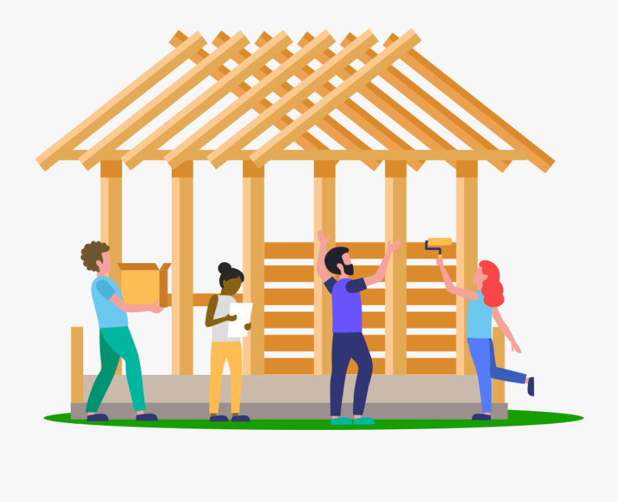 Process Of Building Home Illustration, Transparent Clipart