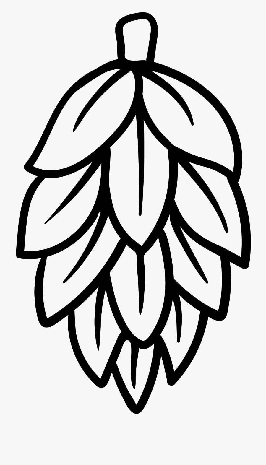 Black And White Beer Hops, Transparent Clipart