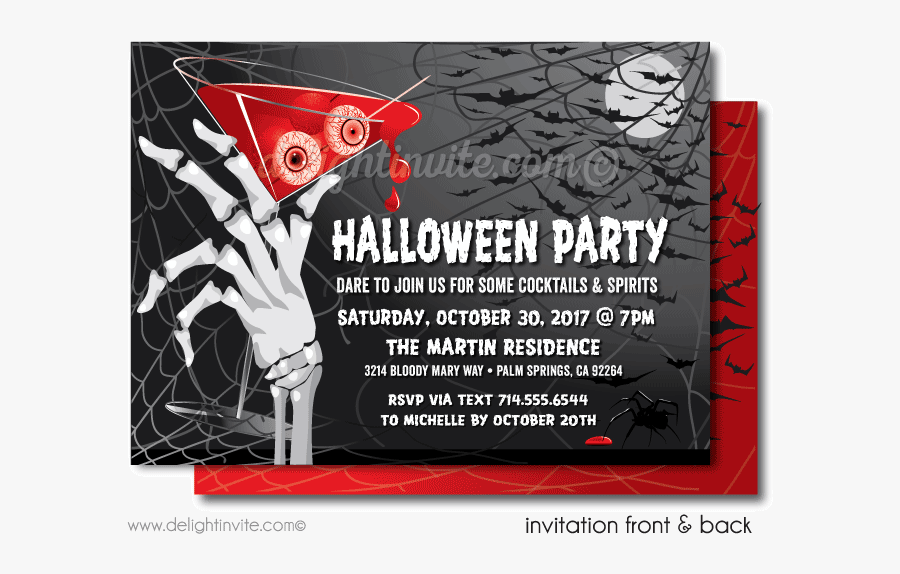 Clip Art Cocktail Party For Adults - Adult Birthday Halloween Invites, Transparent Clipart