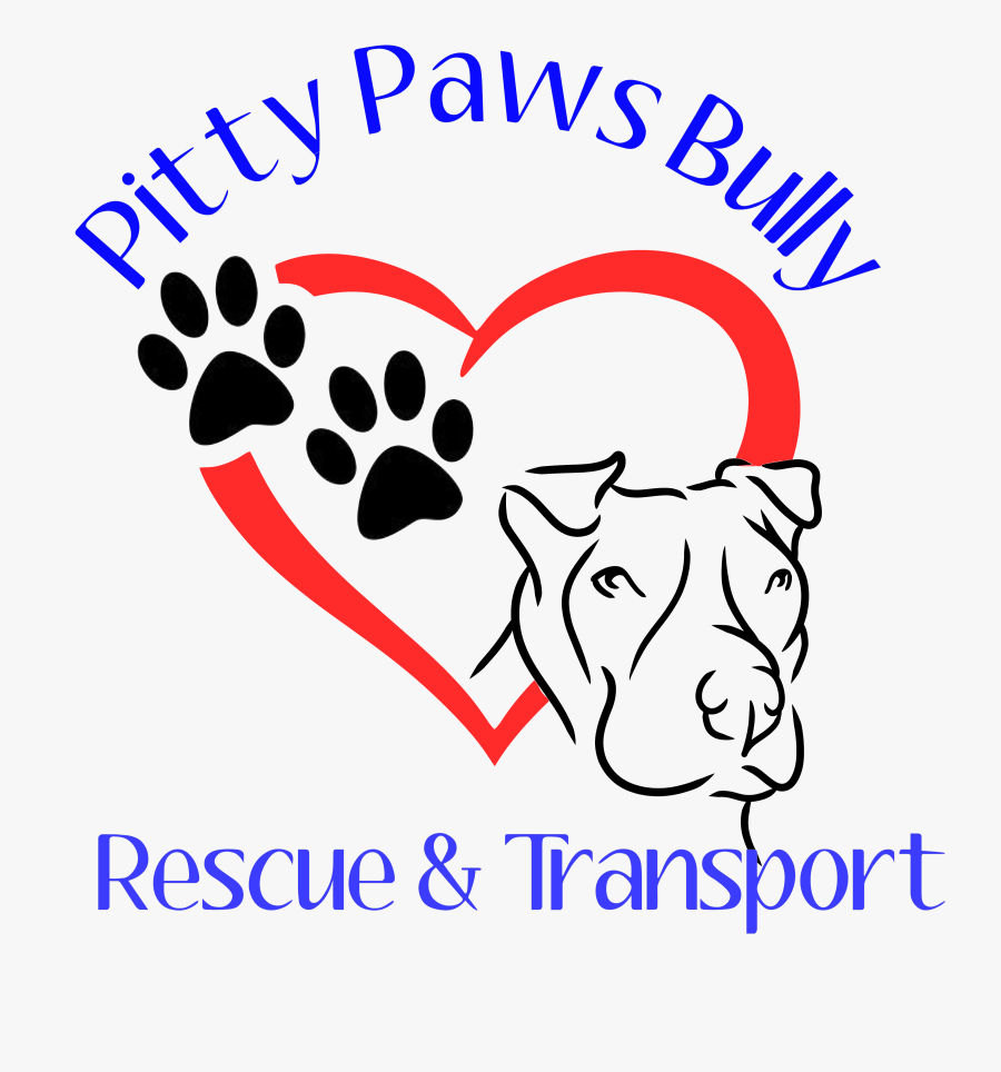 Pitty Paws Bully Rescue - Heart With Paw Prints, Transparent Clipart