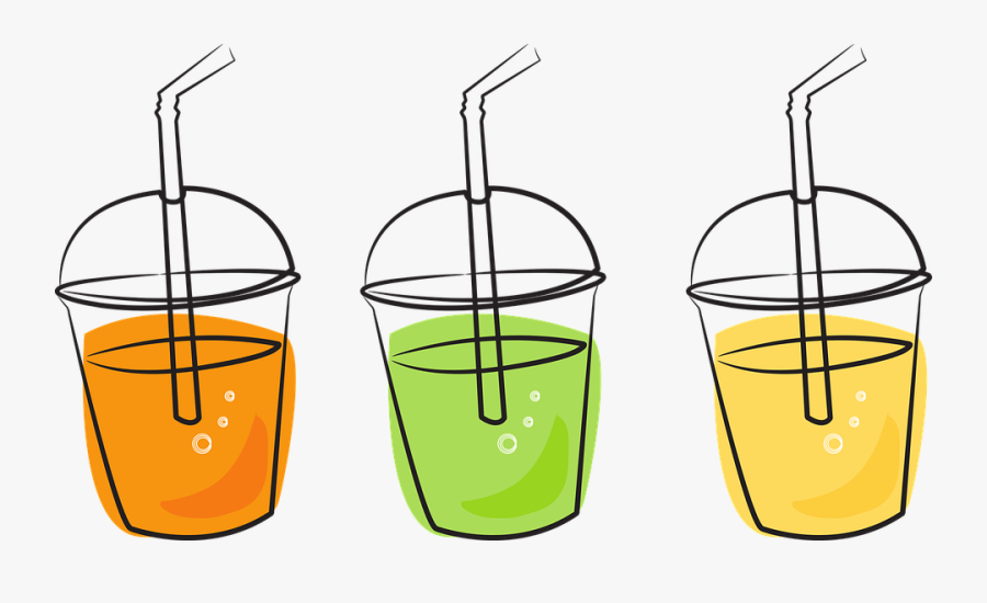 Juice Drink Clip Art - Juice Glasses Line Drawing, Transparent Clipart