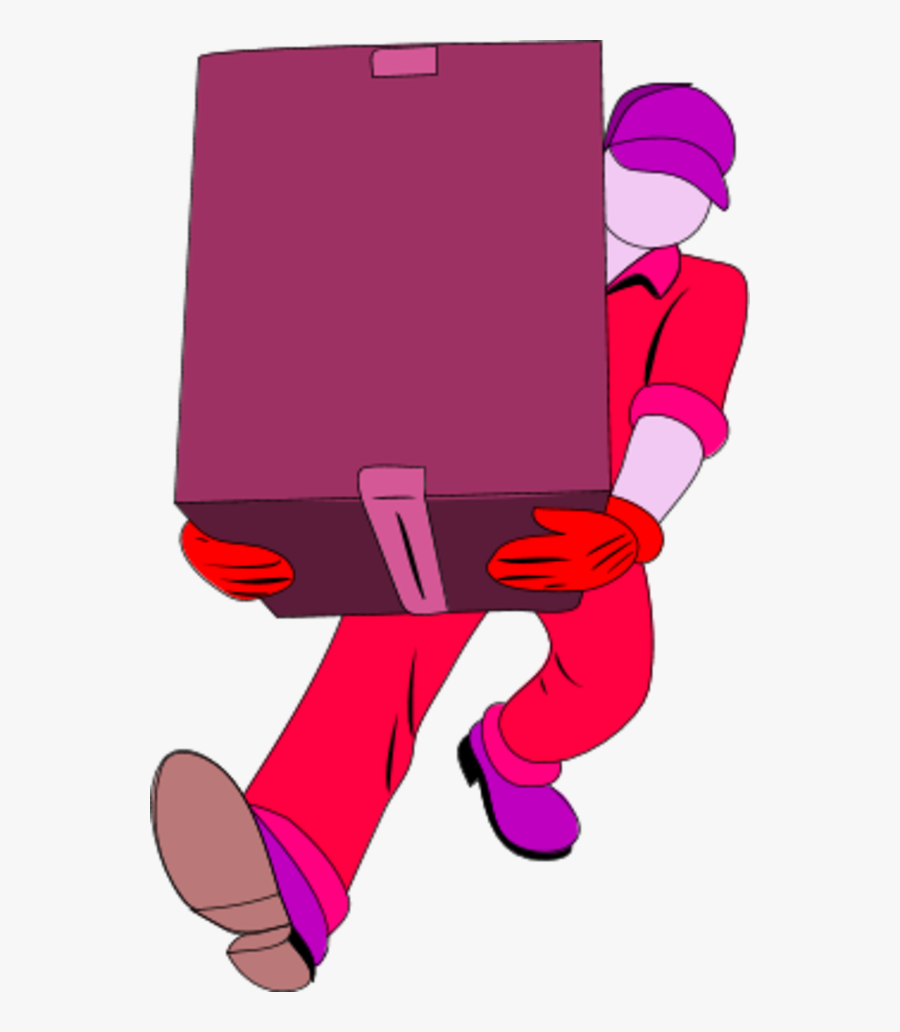 Warehouse Man Carrying A Closed Box - Elf Clipart Without Head, Transparent Clipart