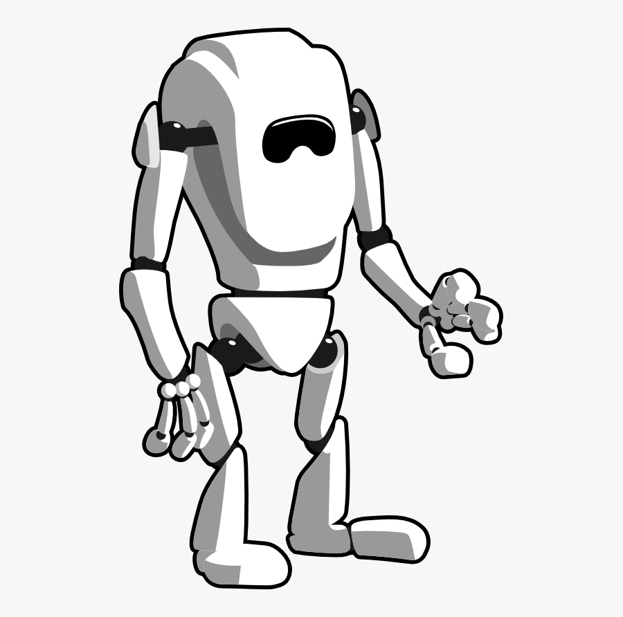 Robot Black White Art Geometry 555px - Robots In Black And White, Transparent Clipart