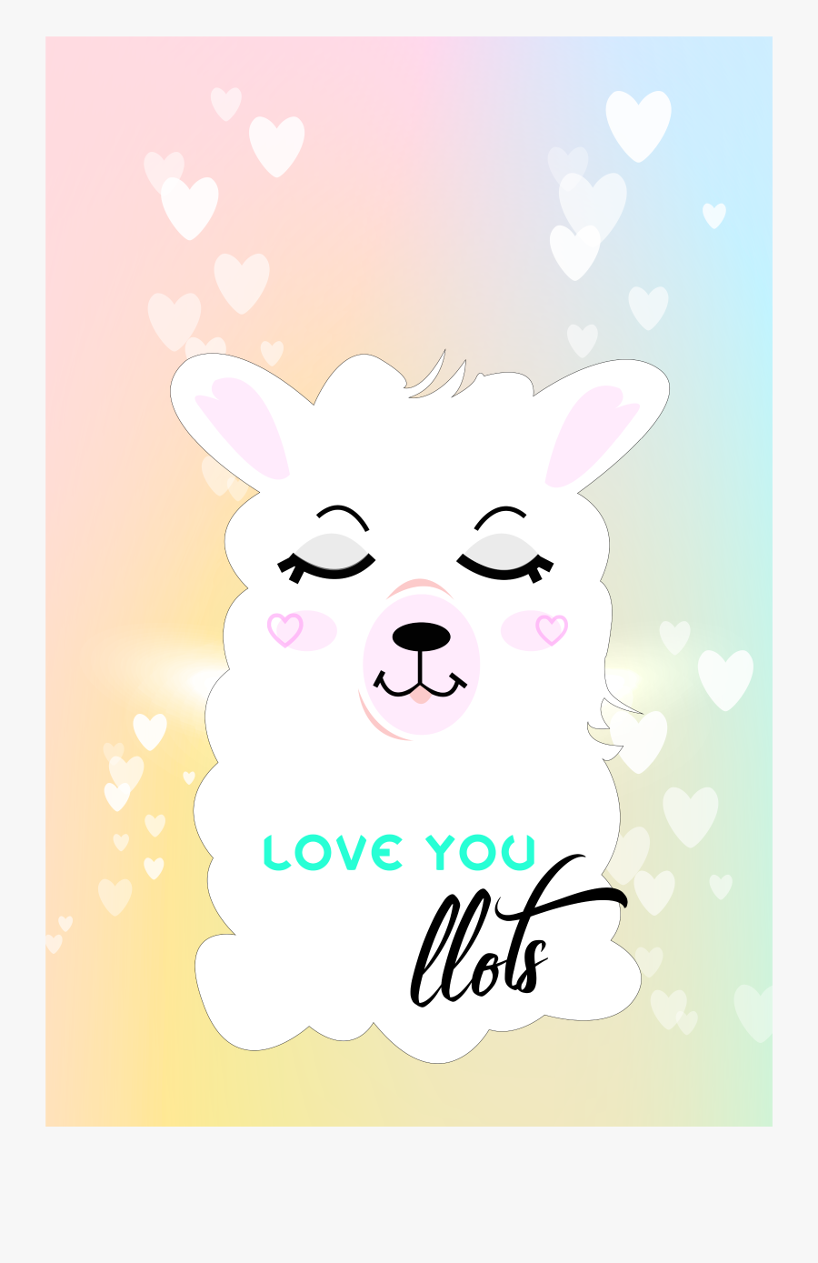 Love You Llots Sheep Wall Art Canvas, Transparent Clipart
