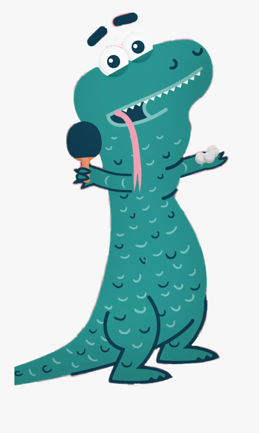 Who Said Dino"s Cant Play Ping Pong😋😅 - Cartoon, Transparent Clipart