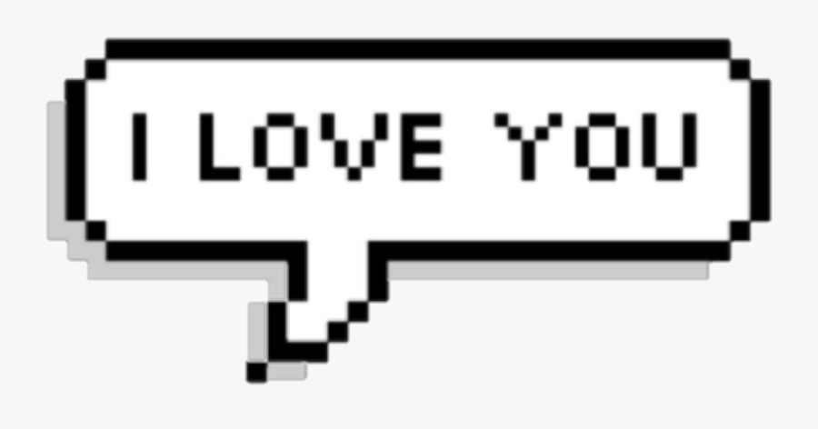 #iloveyou #i #love #you #dialogue #black #white #pixel - Love You Pixel Speech Bubble, Transparent Clipart