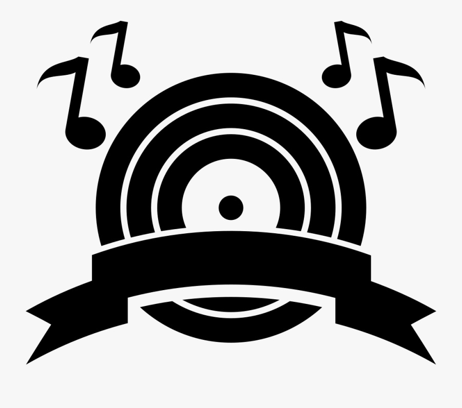 Music Boom Symbol Of A Musical Disc With Musical Notes - Boom Musical Png, Transparent Clipart