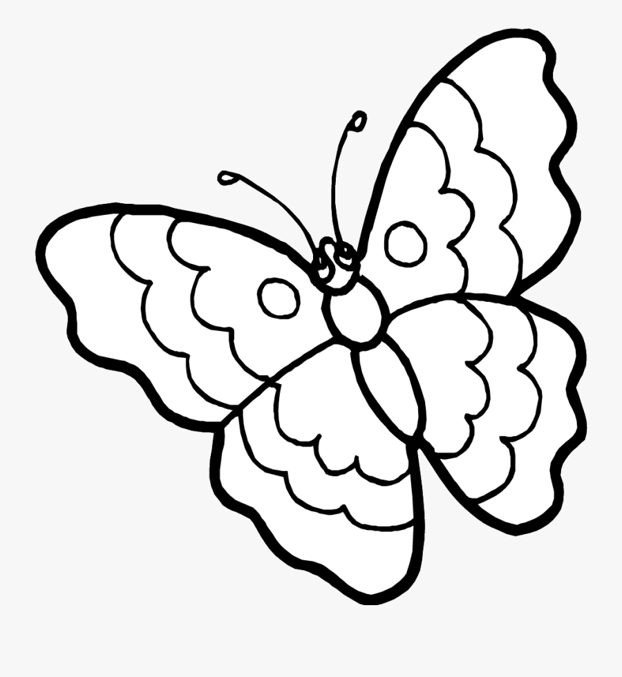 Free Printable Butterfly Coloring Pages - Outline Pictures Of Butterfly, Transparent Clipart