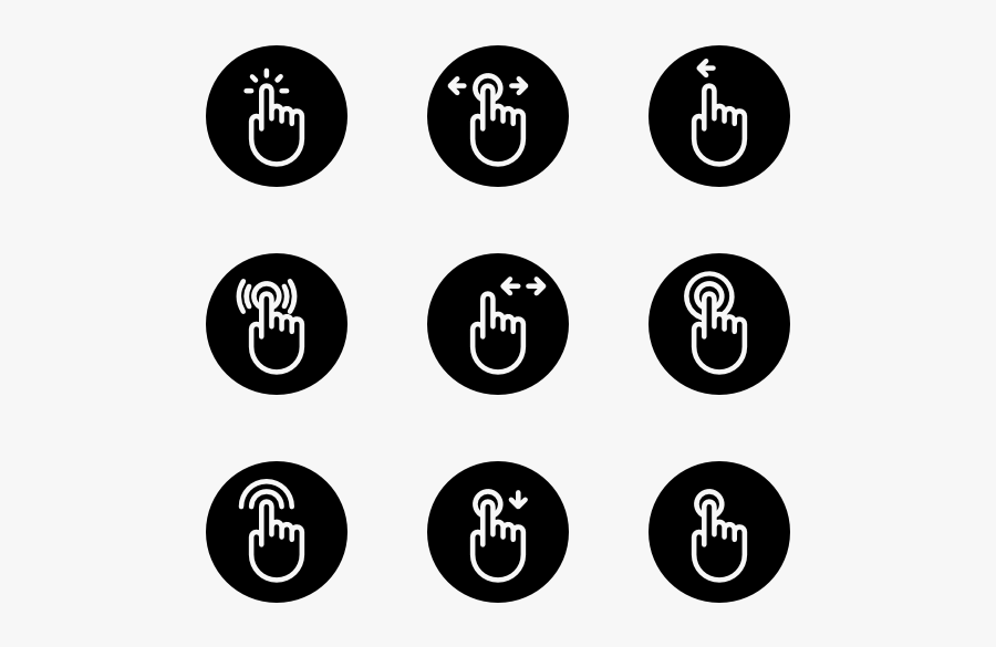 Gesture Set - Circle, Transparent Clipart