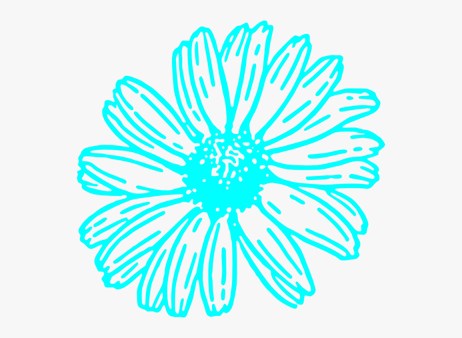 Blue Sun Flower Svg Clip Arts - White Outline Flower Clipart, Transparent Clipart