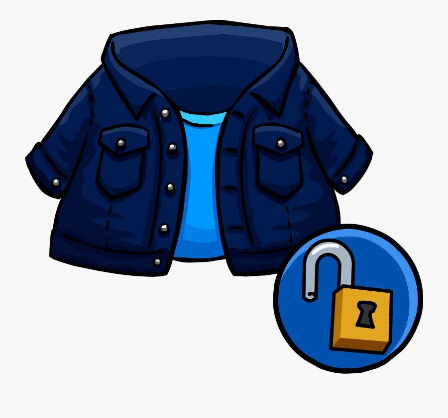 Dark Denim Club Penguin - Club Penguin Jacket, Transparent Clipart