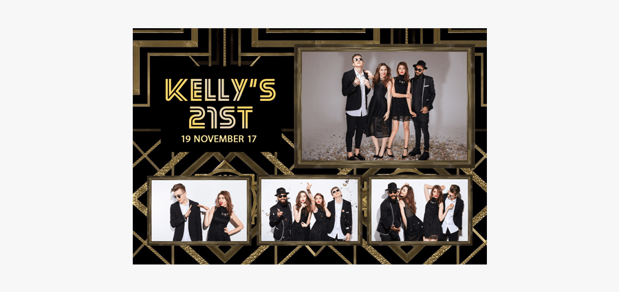 Gatsby Gold Postcard Template - Great Gatsby Photo Booth Template, Transparent Clipart