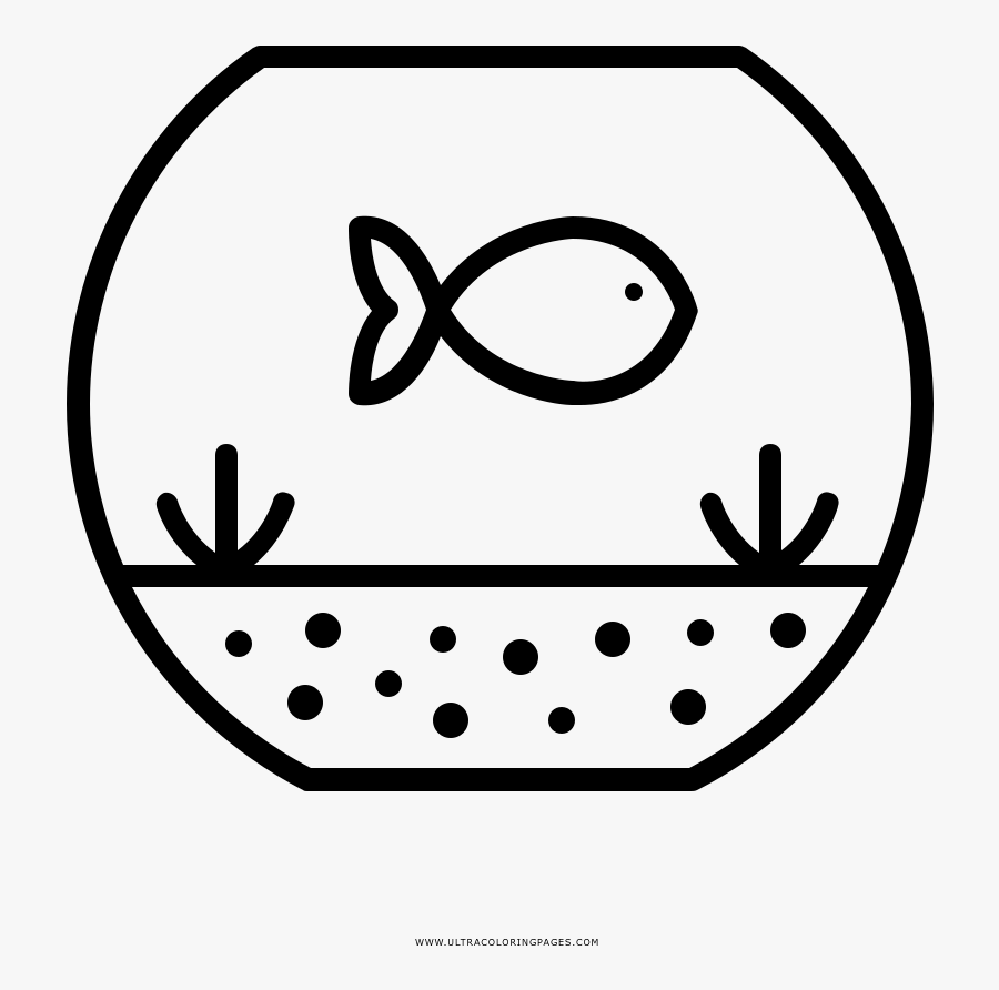 Fish Bowl Coloring Page - Desenhos De Terrarios, Transparent Clipart