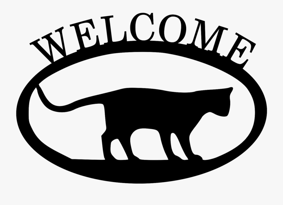 Cat Welcome Sign"
 Class= - Emblem, Transparent Clipart