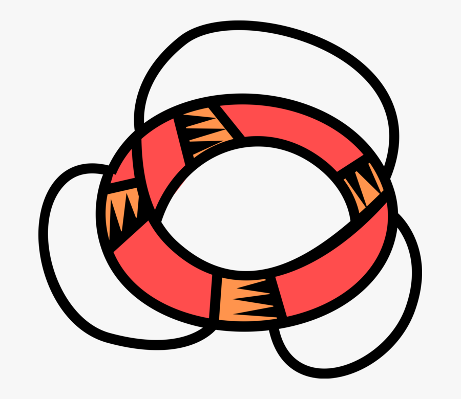 Vector Illustration Of Lifebuoy Ring Lifesaver Life - Circle, Transparent Clipart