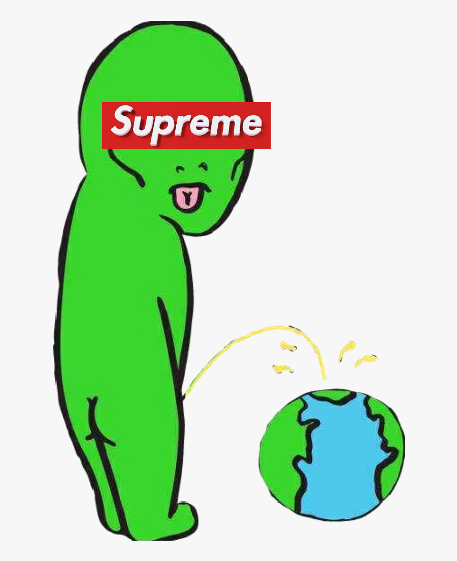 Supreme Ripndip Alien Space Earth - Aesthetic Alien Instagram, Transparent Clipart