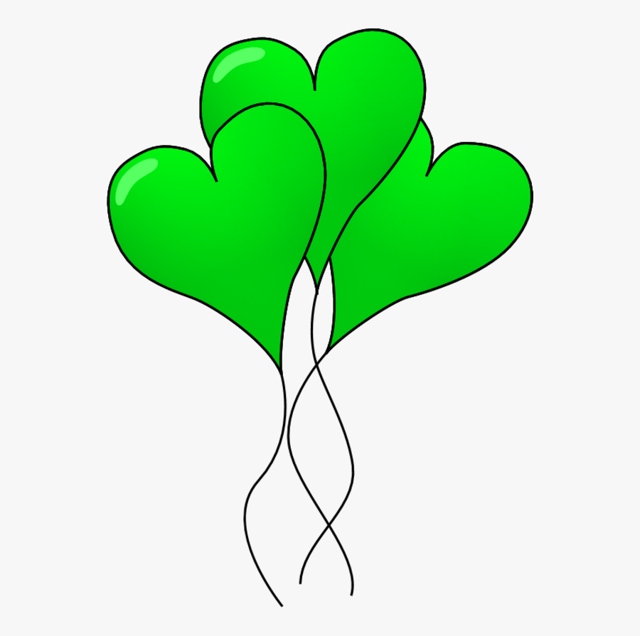 Hearts As Balloons - Green Heart Balloons, Transparent Clipart
