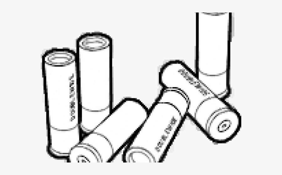 Drawn Shotgun Ammo - Shotgun Shells Line Art, Transparent Clipart