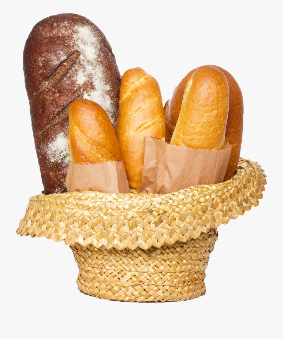 Baked Bread Png - Assorted Breads In Basket, Transparent Clipart