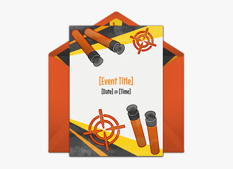 Clip Art Target Blast Birthday Nerf - Nerf Party Printable Invitation Free, Transparent Clipart