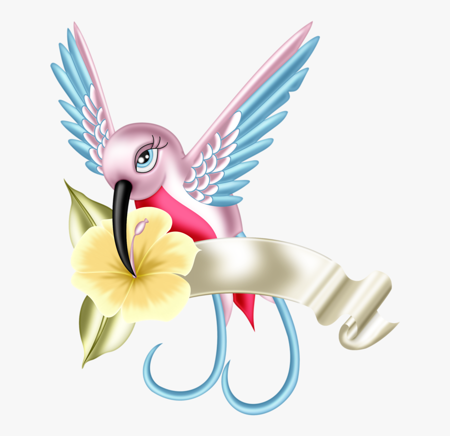 Transparent Humming Bird Clipart - Beautiful Colorful Cartoon Birds, Transparent Clipart