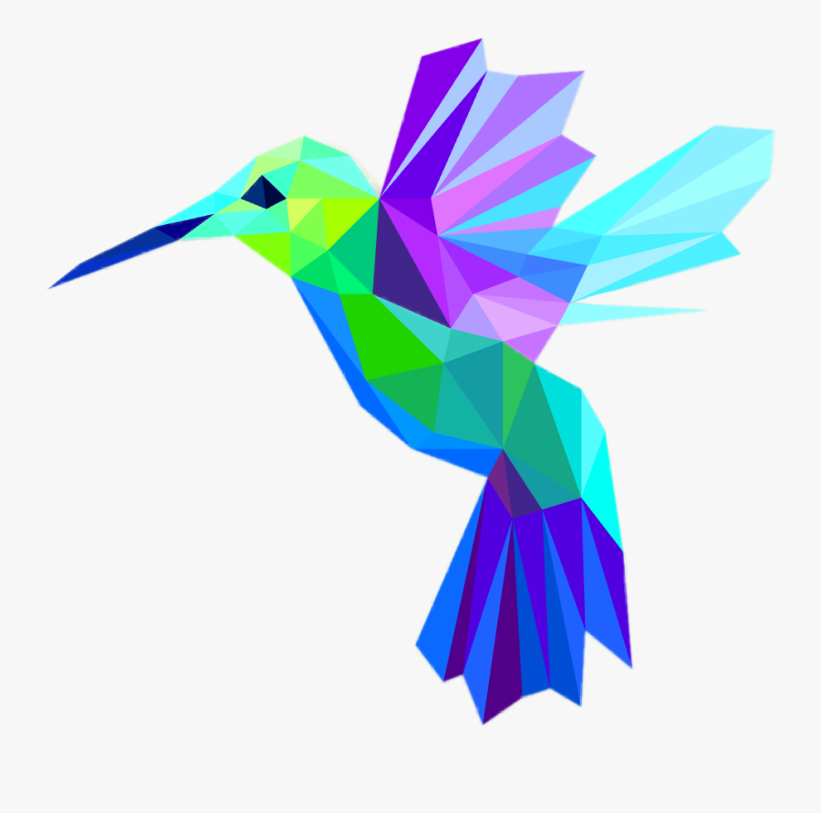 #hummingbird #bird #bluebird #polyartbook - Colibri Sticker, Transparent Clipart