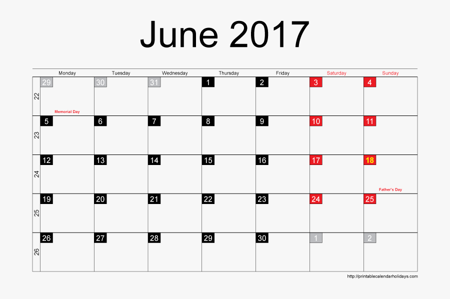 Clip Art Blank June 2017 Calendar - Phases Of The Moon September 2018, Transparent Clipart