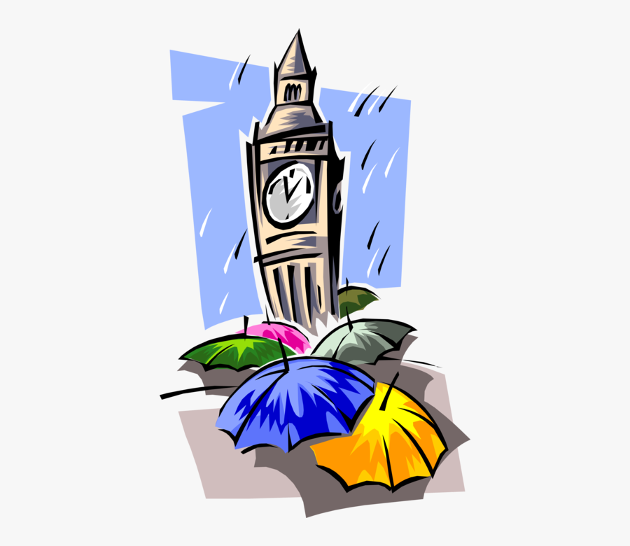 Vector Illustration Of Big Ben Clock Tower Palace Of - Clipart Londra, Transparent Clipart