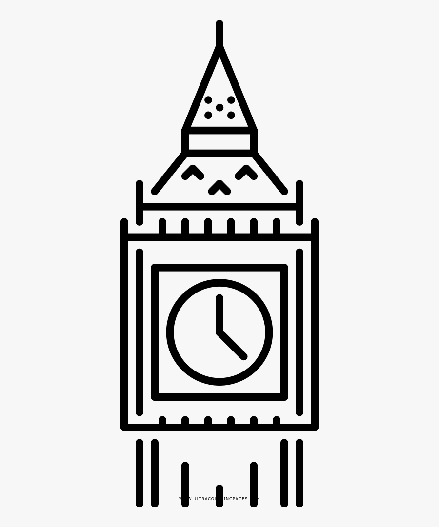 Big Ben Coloring Page - Big Ben London Clipart, Transparent Clipart