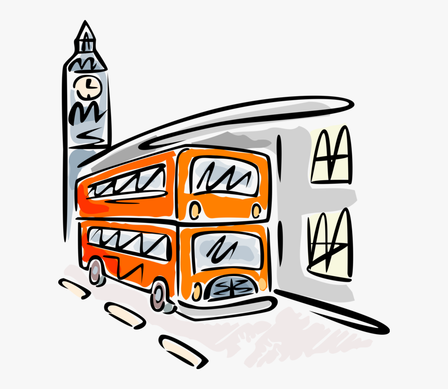 Vector Illustration Of Double-decker Public Transport, Transparent Clipart