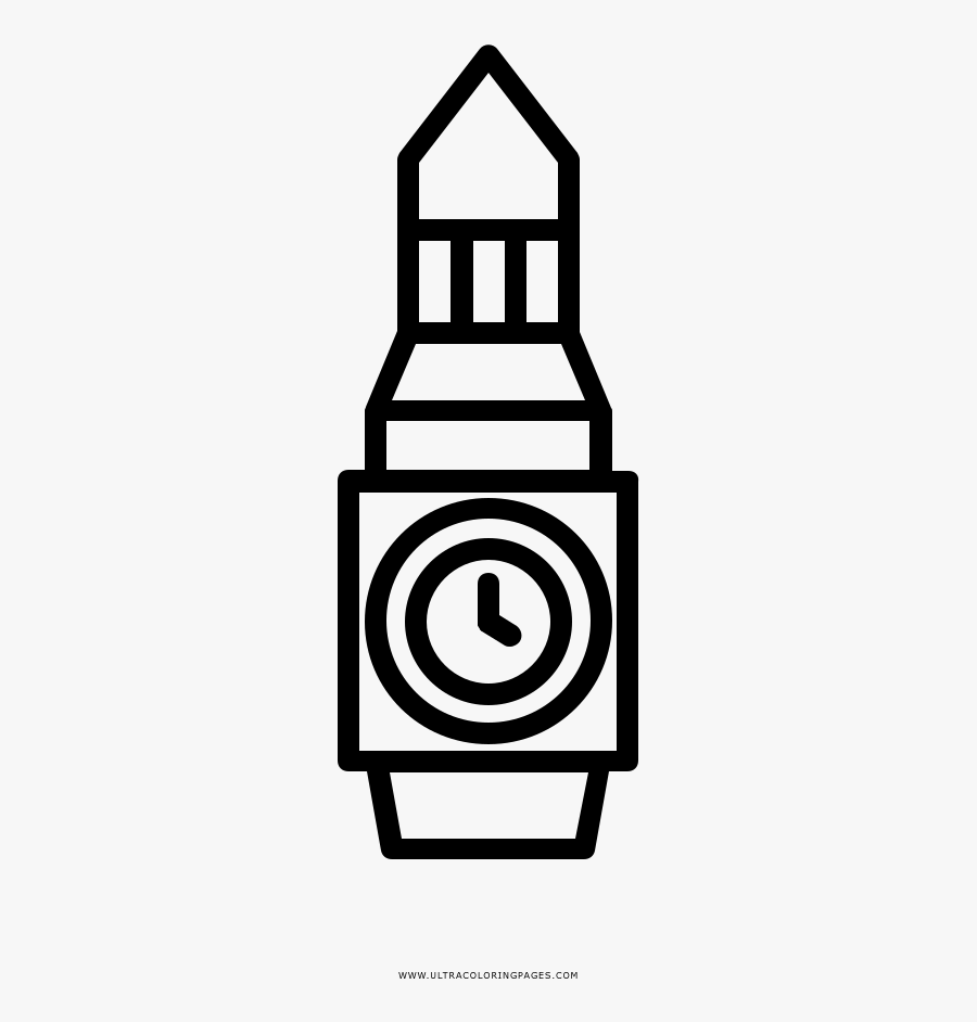 Big Ben Coloring Page - Big Ben, Transparent Clipart