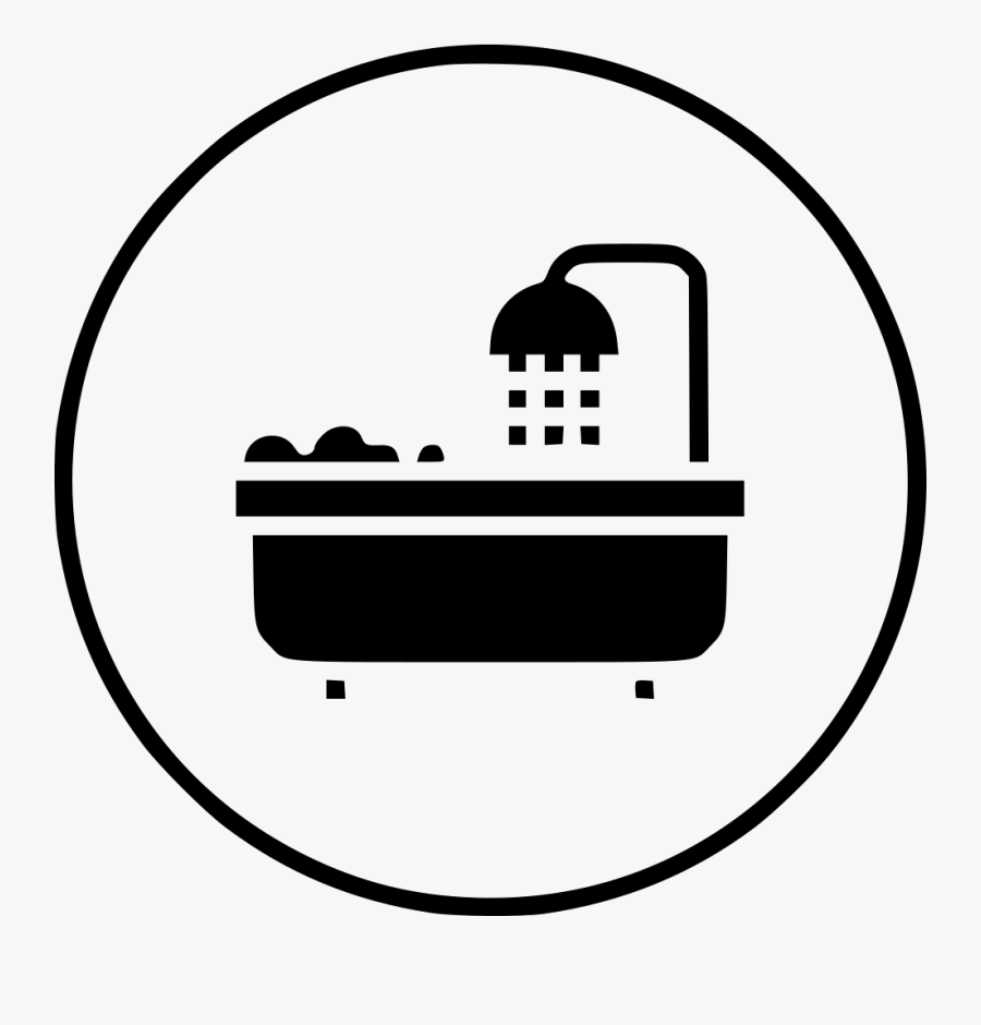 Shower Bath Bathing Tub Bathroom Hotel Room - Bathroom Icon Png, Transparent Clipart