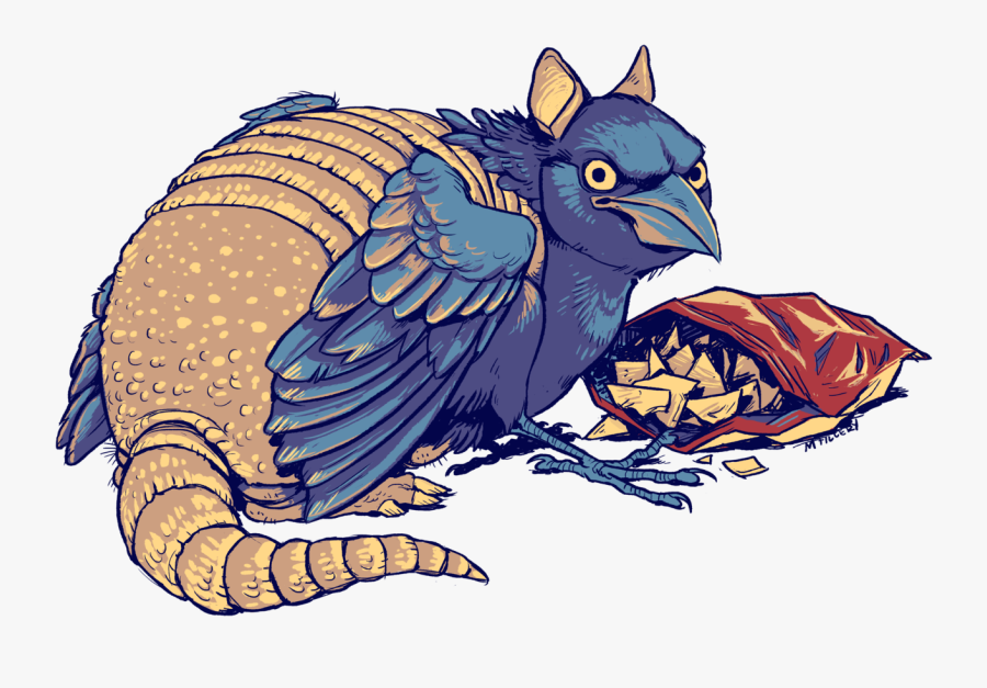 A Common Roadside Sight In Texas, The Grackle Armadillo - Illustration, Transparent Clipart